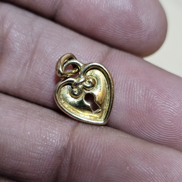 SAI Sterling Silver 925 Gold Plated Heart Key And Lock Charm/Pemdant Lot 3 Grams - Picture 4 of 7